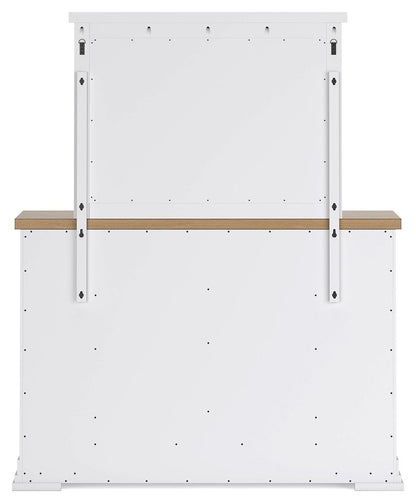 Ashbryn - Dresser And Mirror - White / Natural, alternate view 6 with wood construction