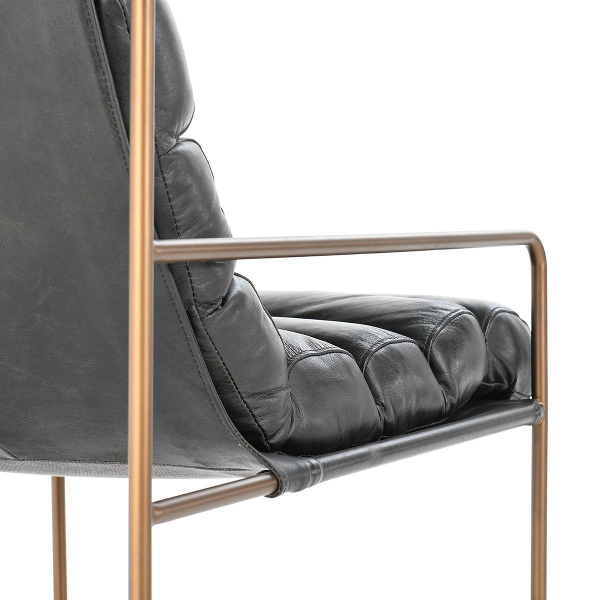 Argo - Accent Chair - Jet Black, alternate view 5 with top-grain leather