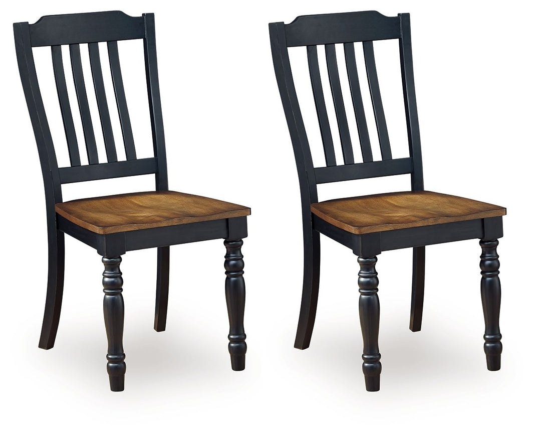Clorazi - Dining Room Side Chair (Set of 2) - Black / Brown, product view with solid wood