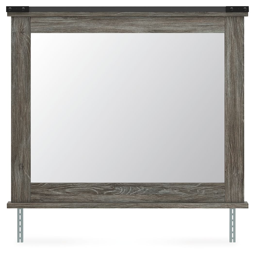 Frandern - Bedroom Mirror - Gray, product view with engineered wood
