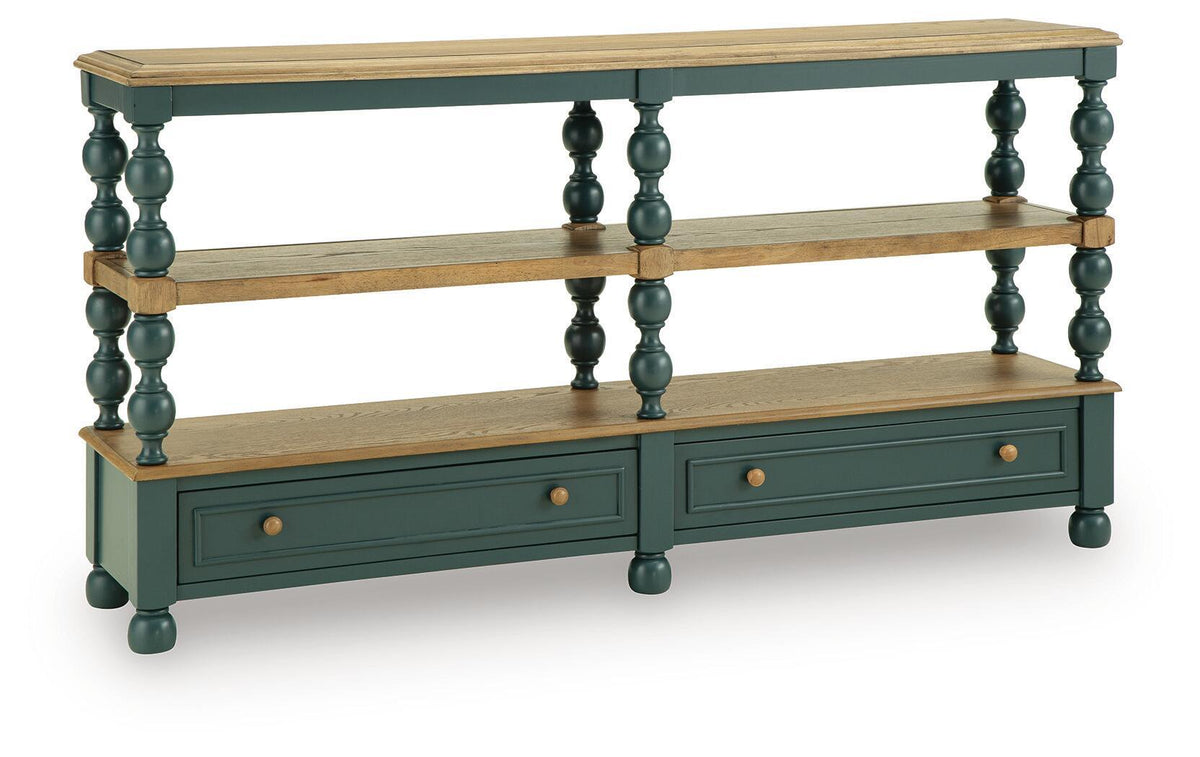 Finnworth Console Sofa Table Blue / Brown