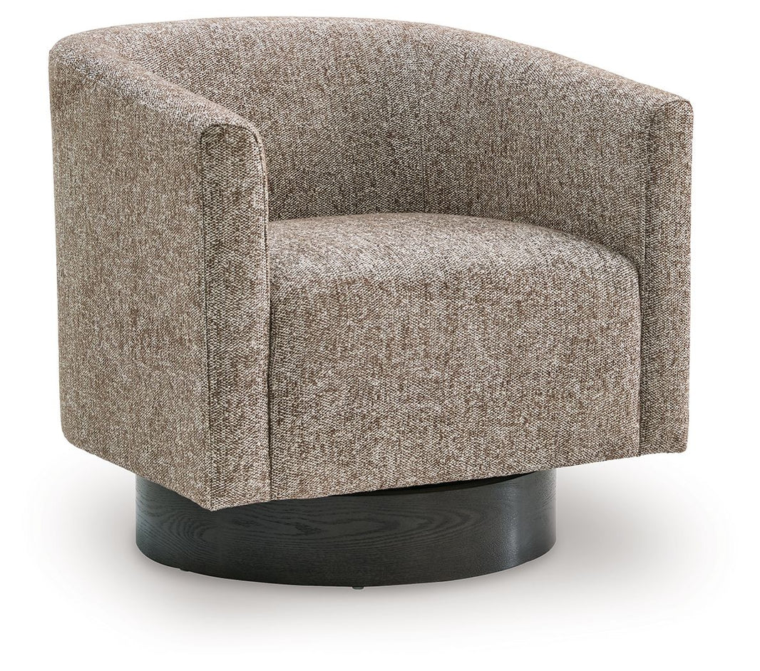 Jorryn - Swivel Accent Chair - Brown, product view with polyester fabric