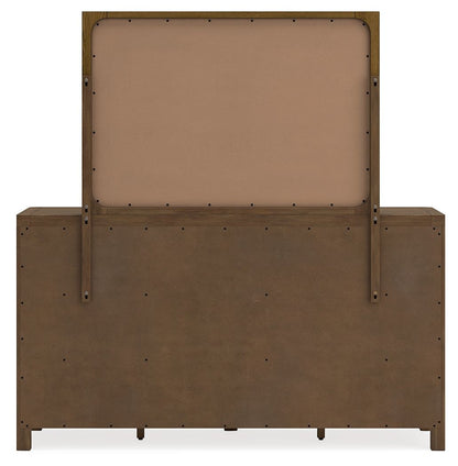 Cabalynn - Dresser And Mirror - Light Brown, alternate view 6 with wood construction