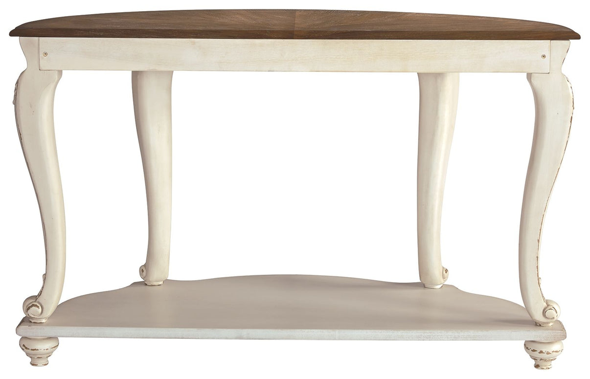 Realyn - Sofa Table - White / Brown, alternate view 8 with engineered wood