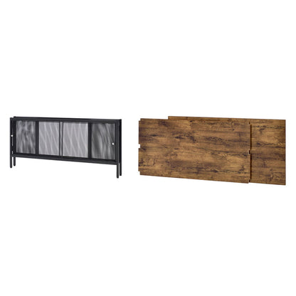 Winam - Coffee Table - Antique Oak & Black, alternate view 6 with wood construction