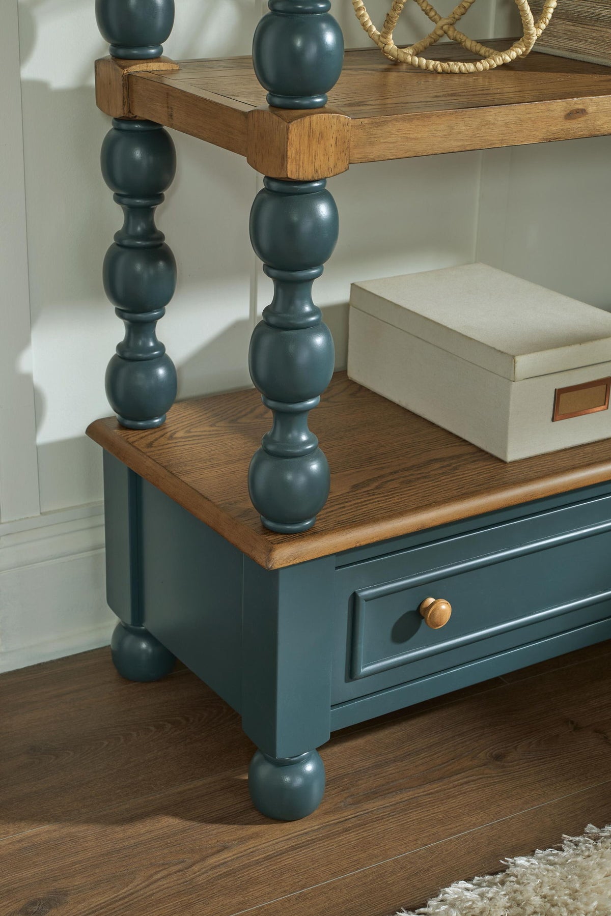 Finnworth Bookcase Blue / Brown, gallery image 6