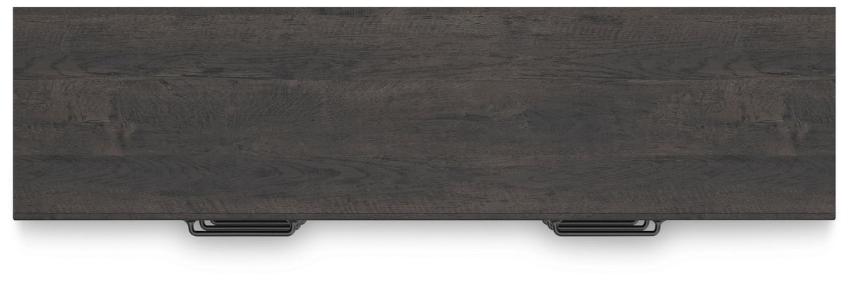 Hollivern - Six Drawer Dresser - Dark Gray, alternate view 6 with linen fabric