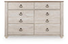 Willowton - Dresser, product view with wood construction