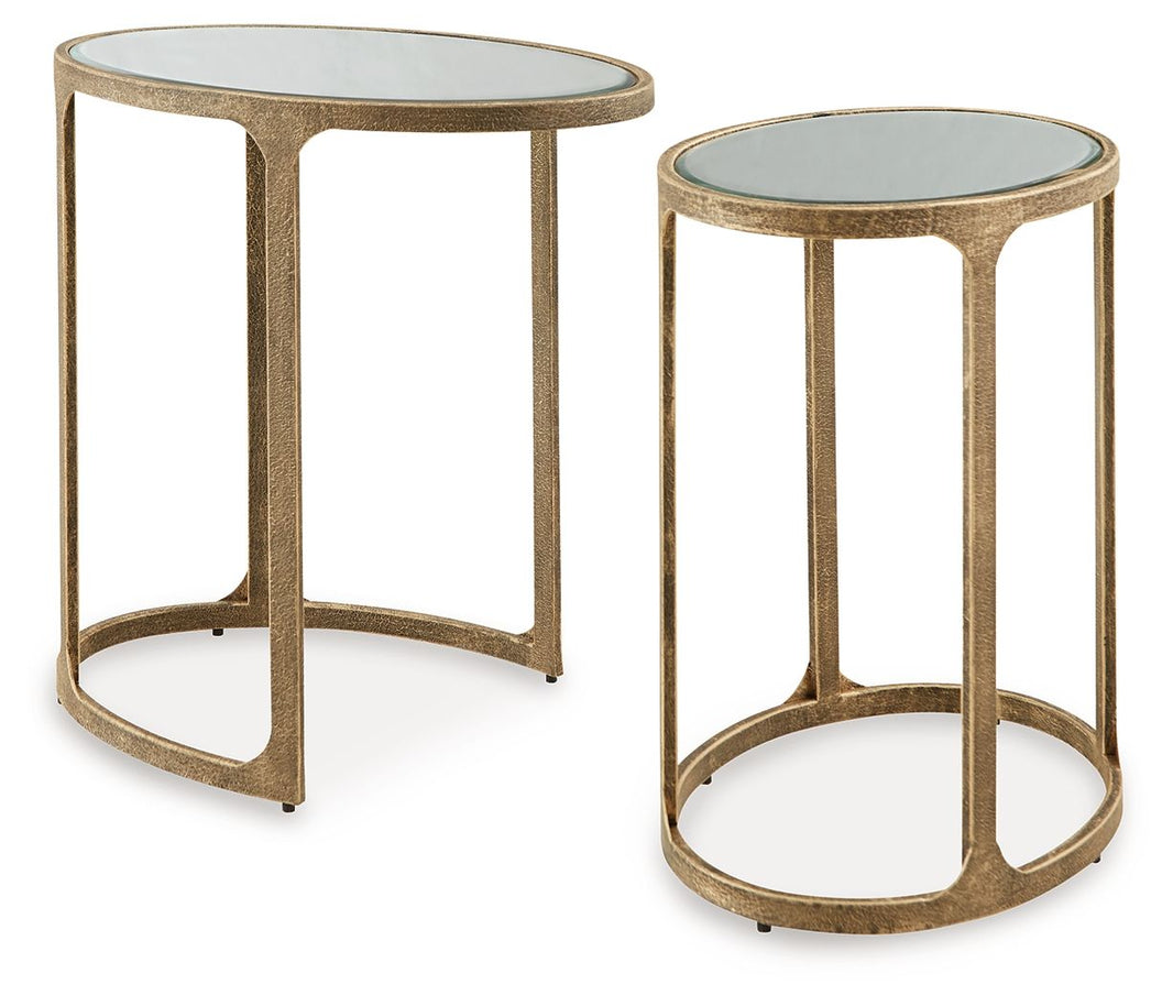 Irmaleigh - Accent Table Set (Set of 2) - Antique Black, product view with metal