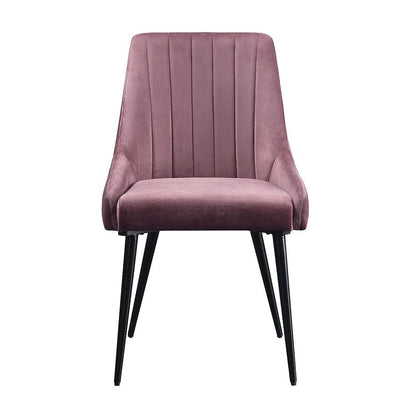 Riley - Side Chair (Set of 2) - Pink Fabric & Black, alternate view 6 with wood construction