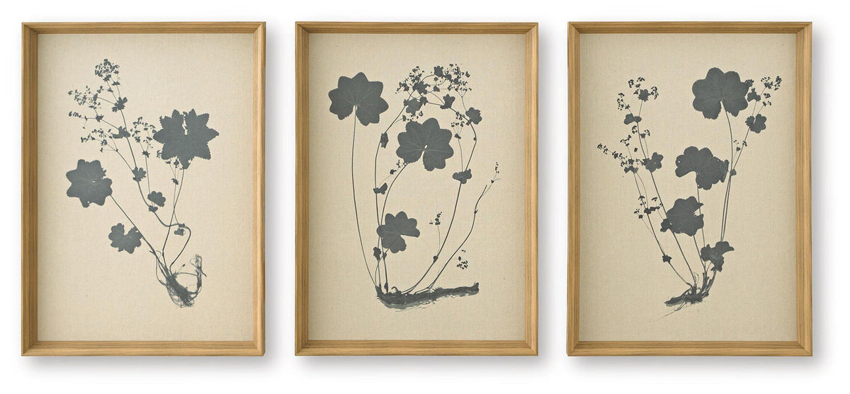 Huddwick Wall Art Set (Set of 3) Linen / Black
