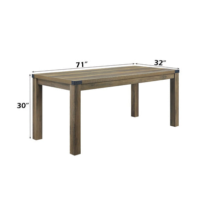 Abiram - Dining Table - Rustic Oak, alternate view 4 with wood construction