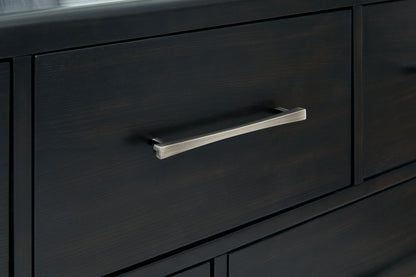 Rowanbeck - Dresser And Mirror - Black, alternate view 5 with wood construction