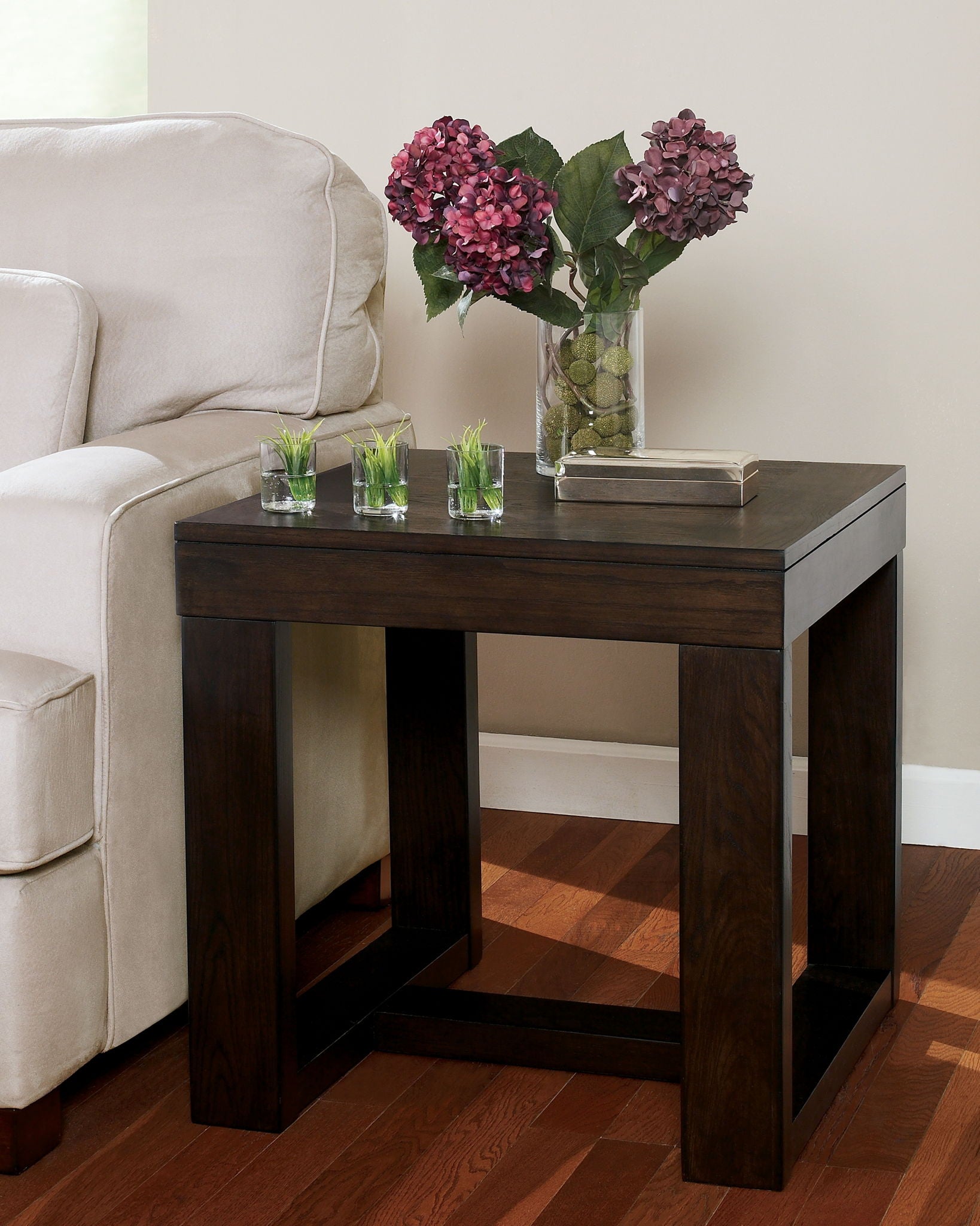 Watson - Square End Table - Dark Brown, alternate view 7 with engineered wood