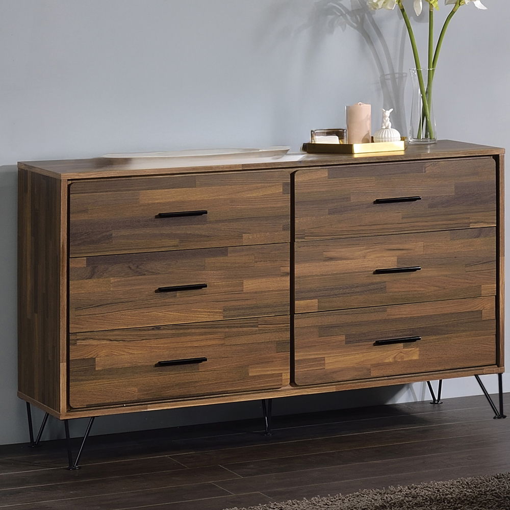 Hestia - Dresser - Walnut, alternate view 4 with velvet upholstery