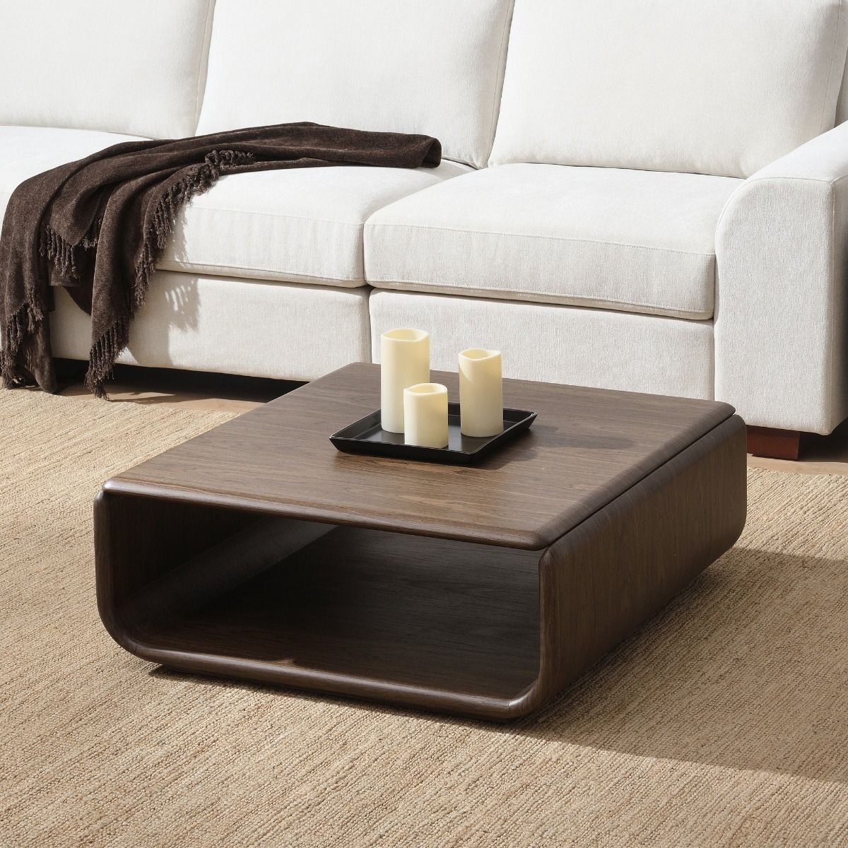 Lanza - Coffee Table - Dark Walnut, alternate view 4 with wood construction