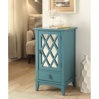Ceara - Accent Table - Teal, alternate view 7 with wood construction