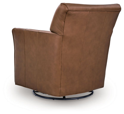 Braydunn - Swivel Glider Accent Chair, alternate view 8 with faux leather