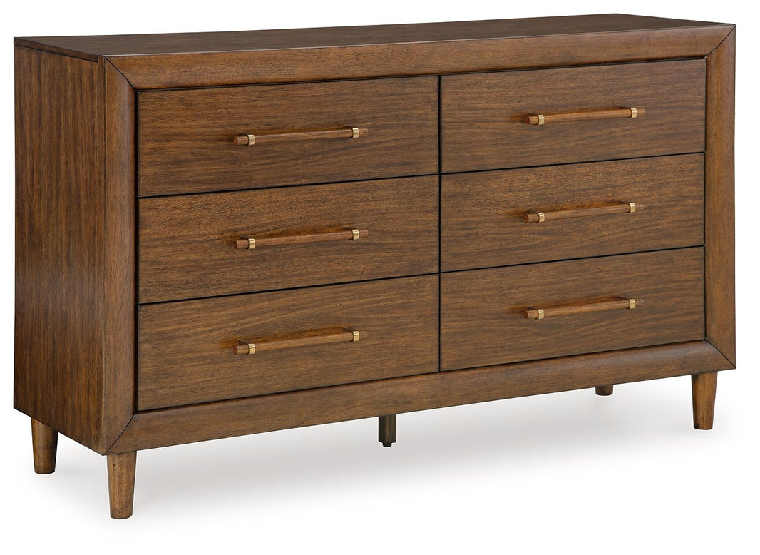 Lyncott - Dresser - Brown, product view with wood construction