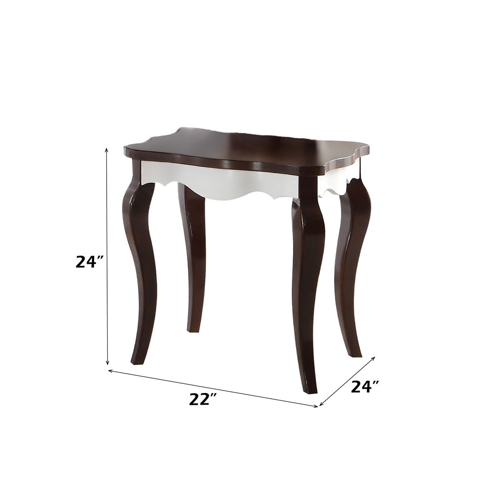 Mathias - End Table - White & Walnut, alternate view 2 with wood construction