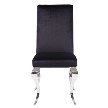 Fabiola - Side Chair (Set of 2) - Black Fabric & Stainless Steel, alternate view 7 with wood construction