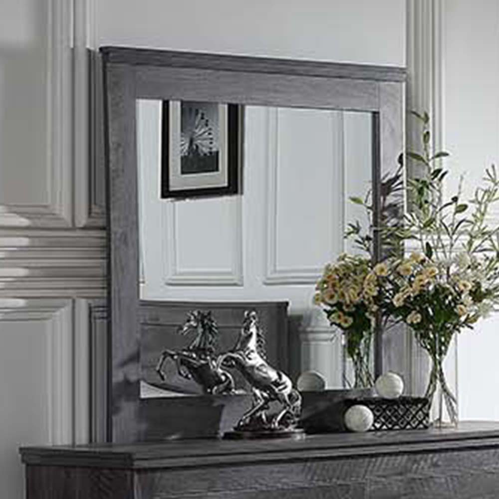 Vidalia - Mirror - Rustic Gray Oak, product view with wood construction