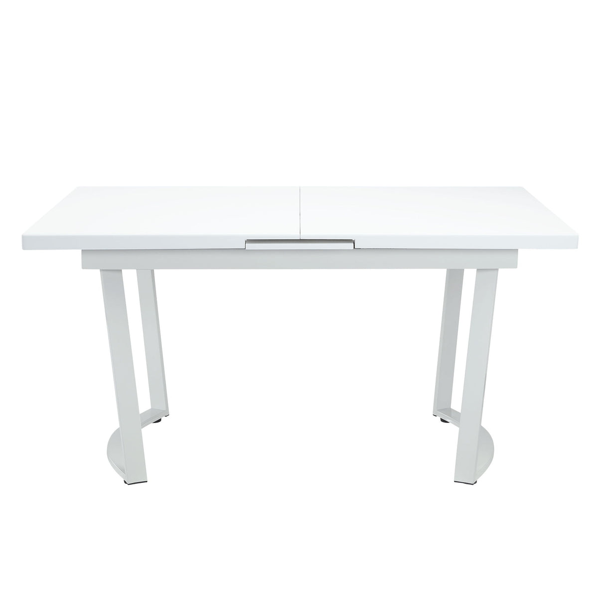 Palton - Dining Table - High Gloss White, alternate view 5 with metal