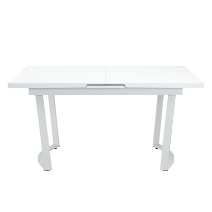 Palton - Dining Table - High Gloss White, alternate view 5 with metal