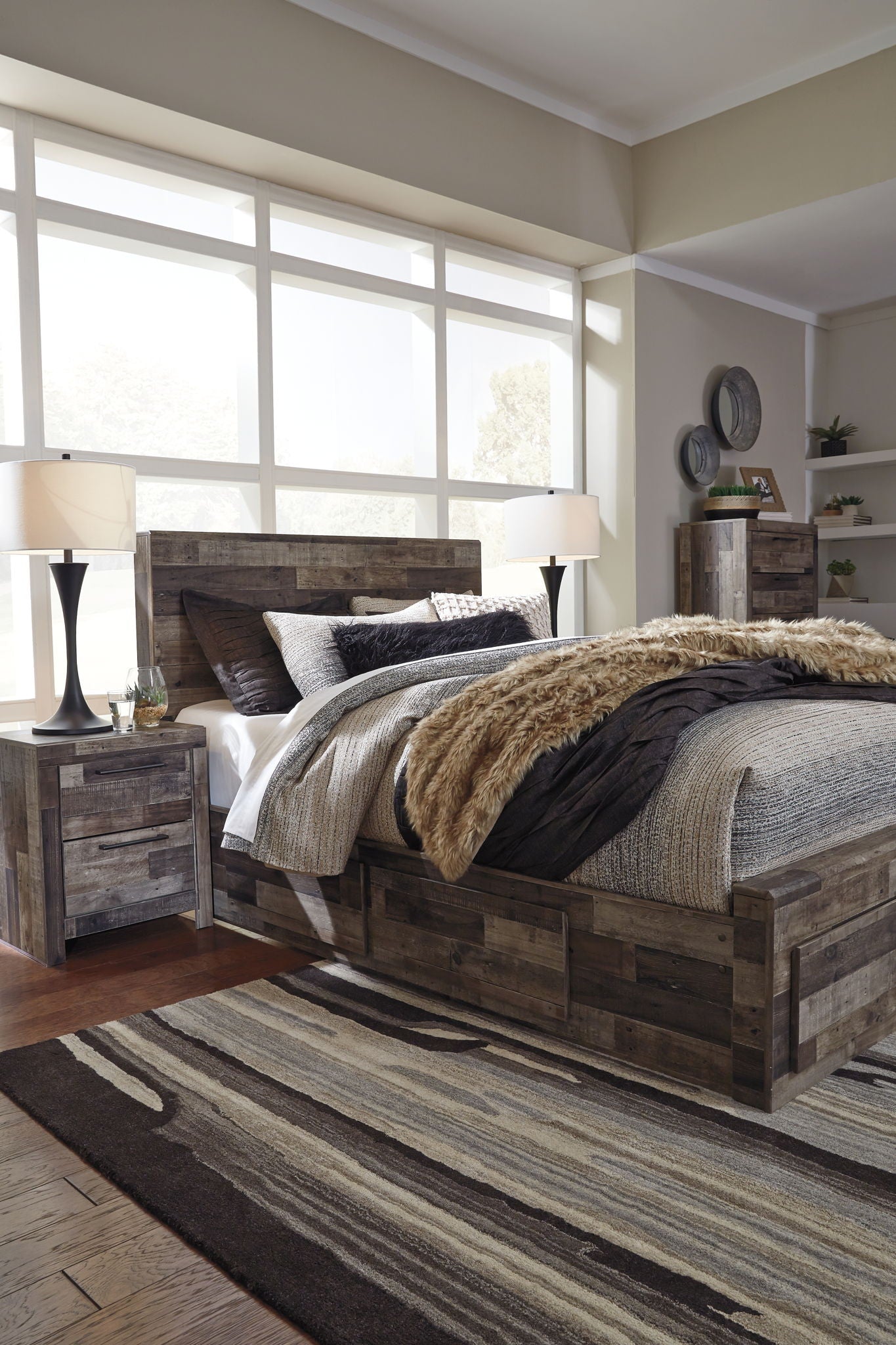Derekson - Panel Bed, alternate view 35 with wood construction