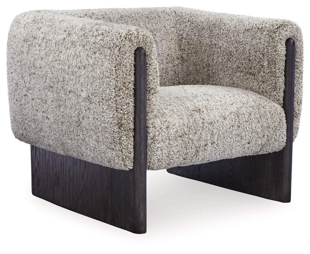 Olethea - Accent Chair - Oatmeal, product view with engineered wood