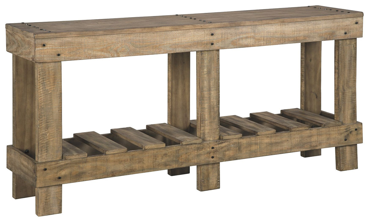 Susandeer - Console Sofa Table - Brown, alternate view 6 with solid wood