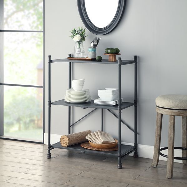 Cordelia - Console Table - Sandy Black, Dark Bronze Hand-Brushed, product view with metal