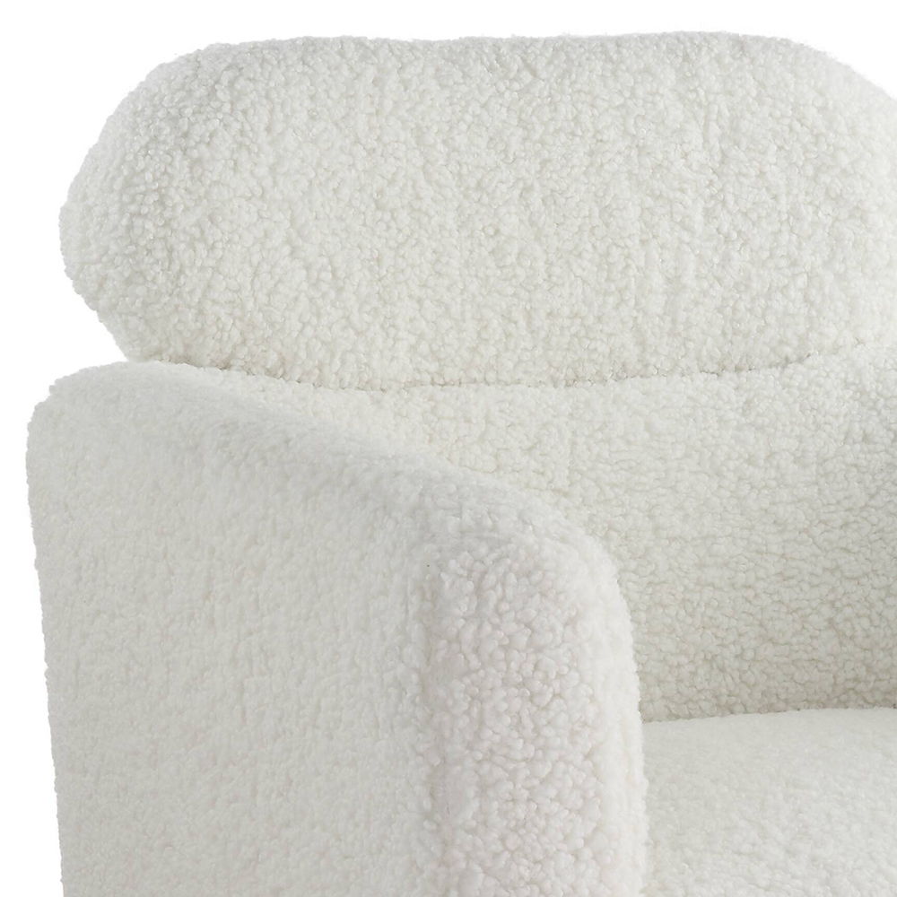 Connock - Accent Chair - White Teddy Sherpa, alternate view 7 with wood construction