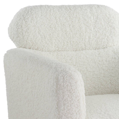 Connock - Accent Chair - White Teddy Sherpa, alternate view 7 with wood construction