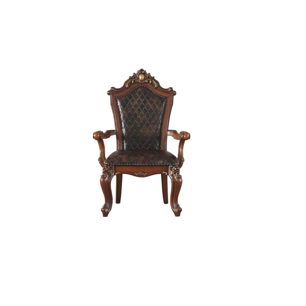 Picardy - Arm Chair (Set of 2) - Synthetic Leather & Honey Oak, alternate view 2 with wood construction