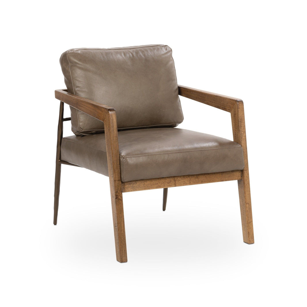 Julia - Accent Chair - Truffle Brown, product view with top-grain leather