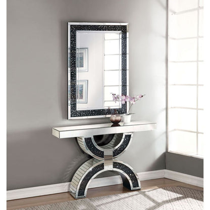 Nysa - Console Table With Faux Crystals - Mirrored, alternate view 6 with wood construction