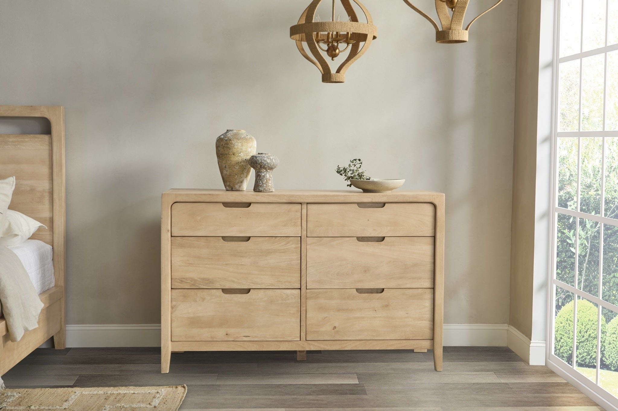 Laguna - 6 Drawer Dresser - Natural Maple, alternate view 5 with wood construction