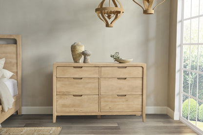Laguna - 6 Drawer Dresser - Natural Maple, alternate view 5 with wood construction