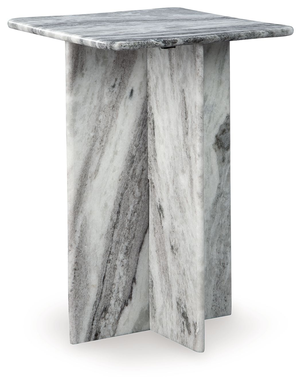 Keithwell - Square Accent Table - Gray, product view with marble