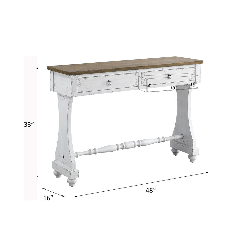 Carminda - Console Table - Antique White, alternate view 5 with wood construction