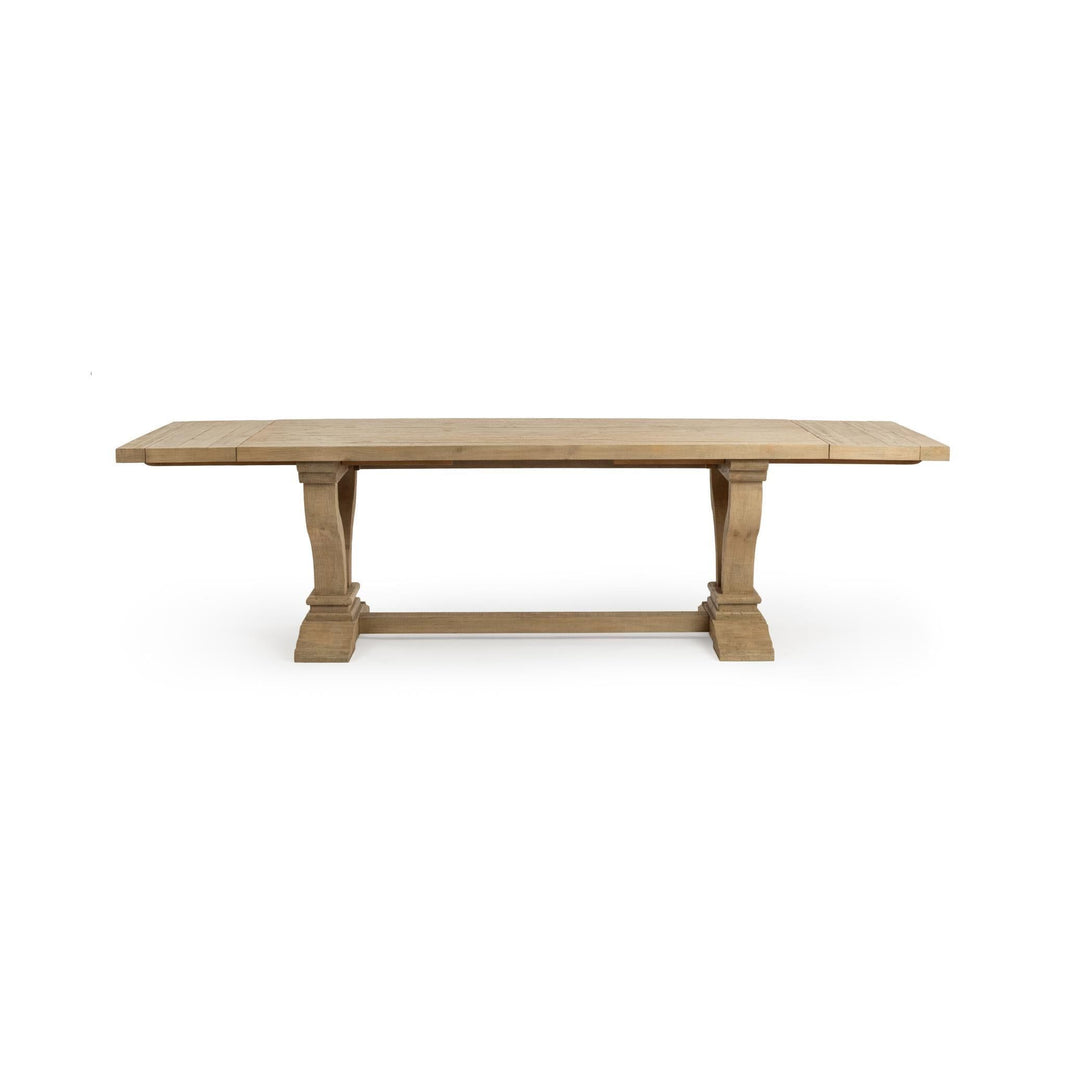 Julia - 86-110" Extension Dining Table - Soft Earth, product view with solid wood