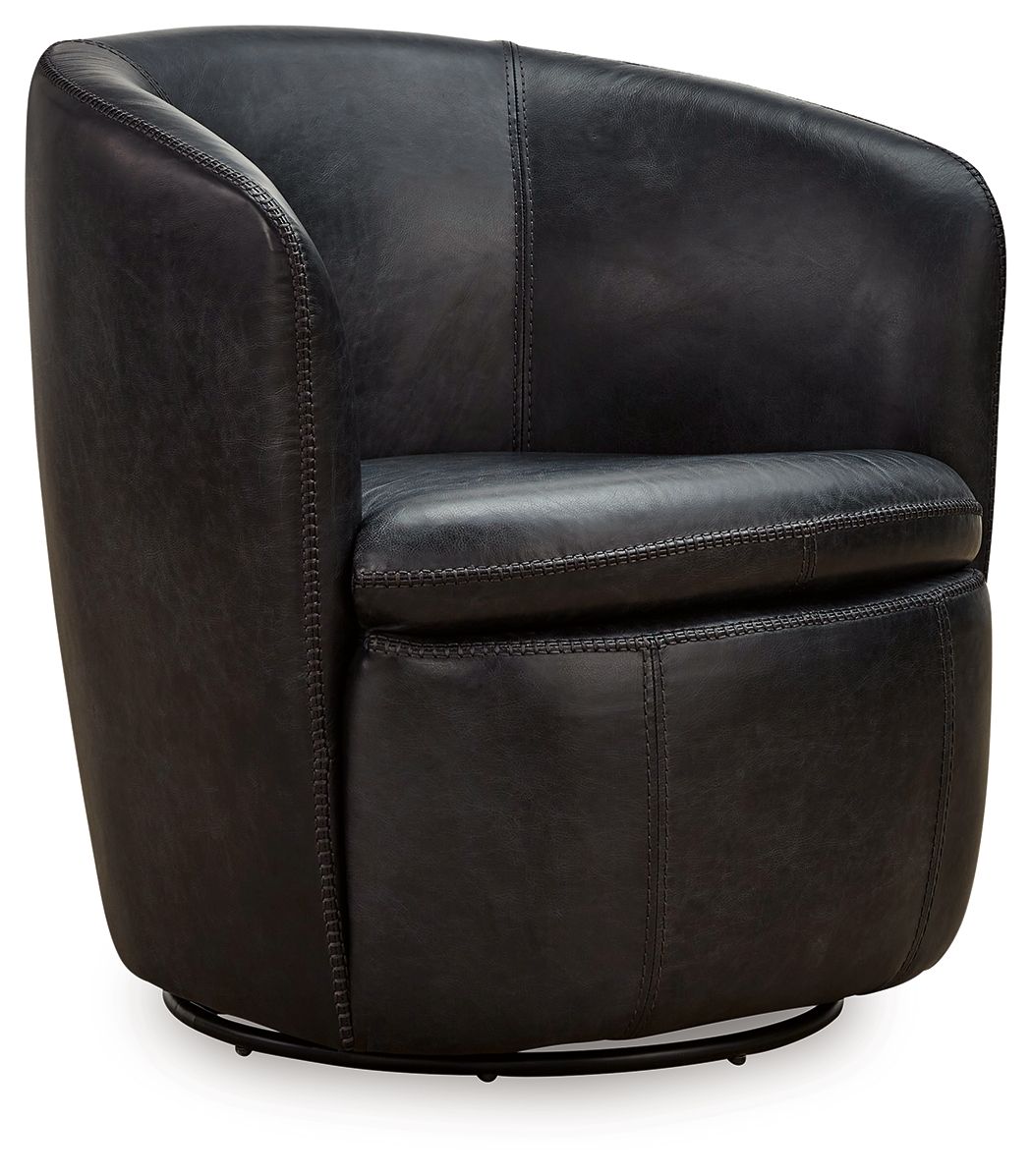Kierreys - Swivel Chair, alternate view 2 with leather upholstery