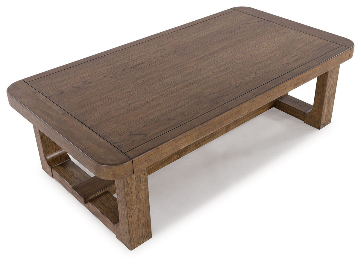 Cabalynn - Rectangular Cocktail Table - Light Brown, alternate view 5 with solid wood