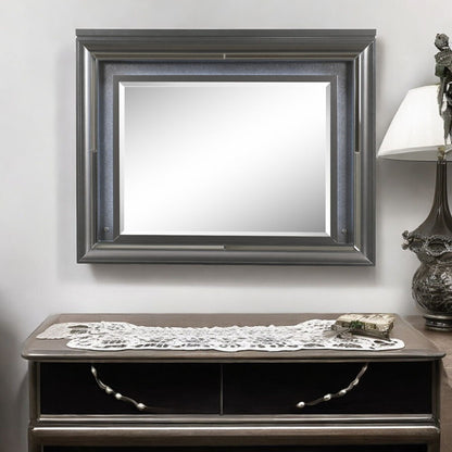 Sawyer - Mirror With LED - Metallic Gray, alternate view 5 with wood construction
