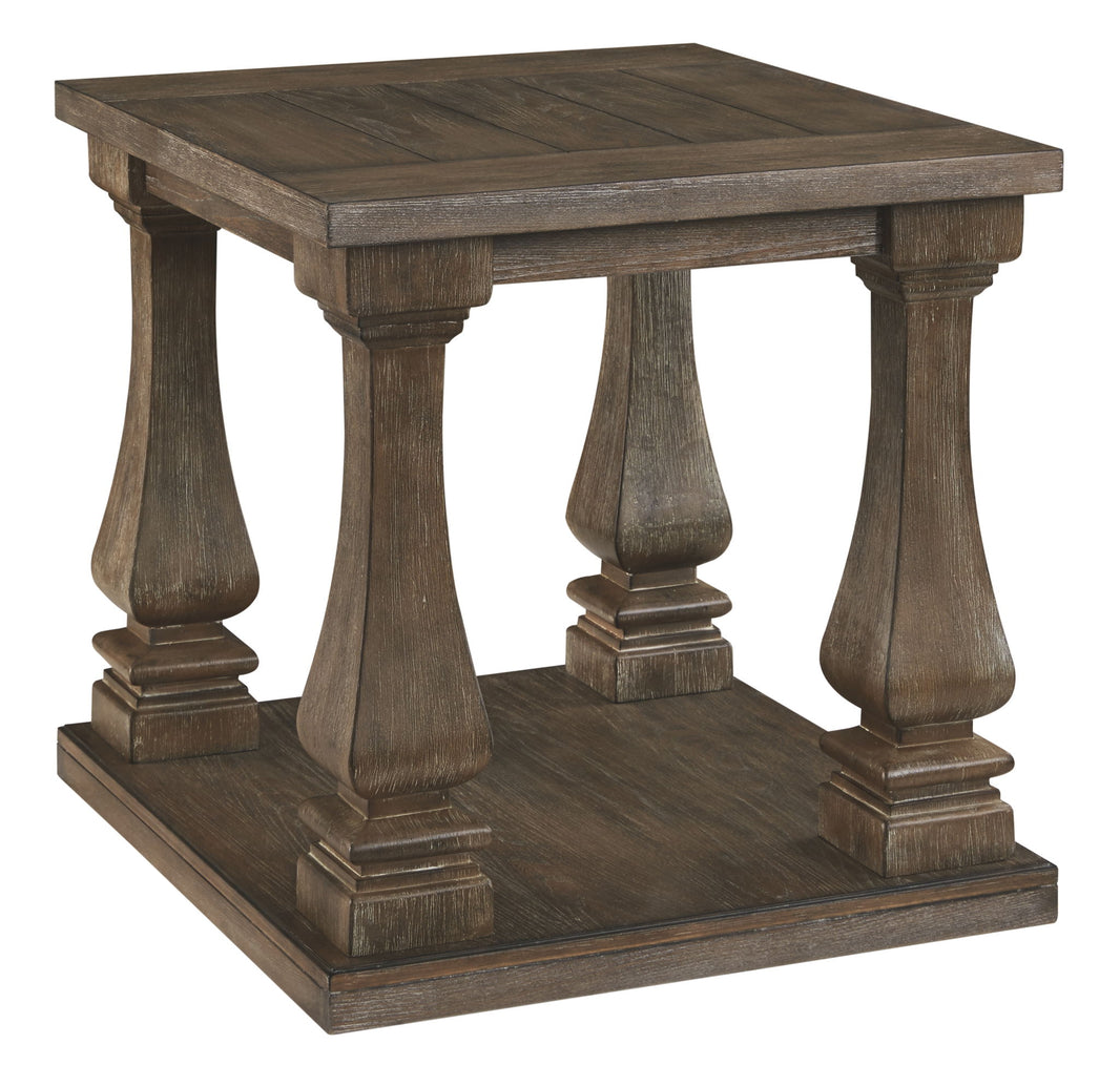 Johnelle - Rectangular End Table - Gray, product view with engineered wood