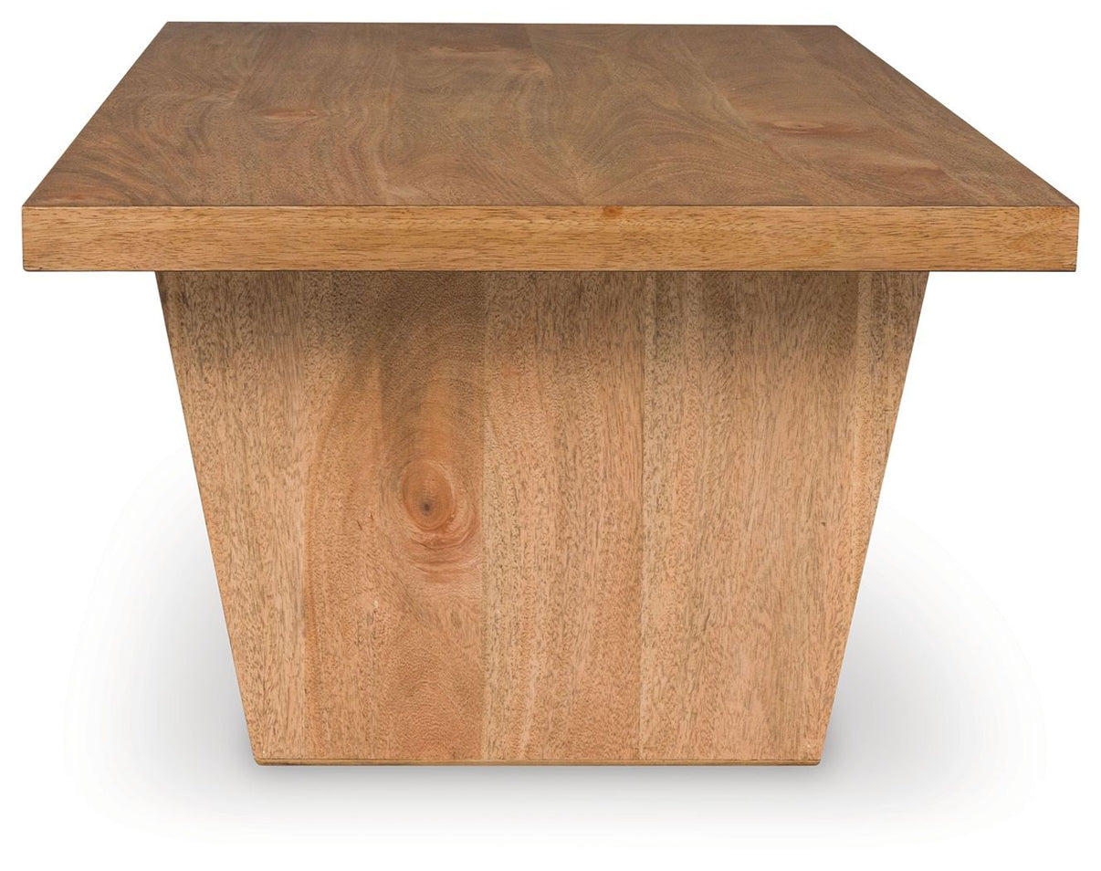 Kristiland - Rectangular Cocktail Table - Light Brown, alternate view 6 with wood construction