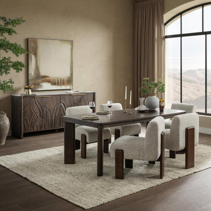 Ledro - Dining Table - Dark Brown, alternate view 3 with wood construction