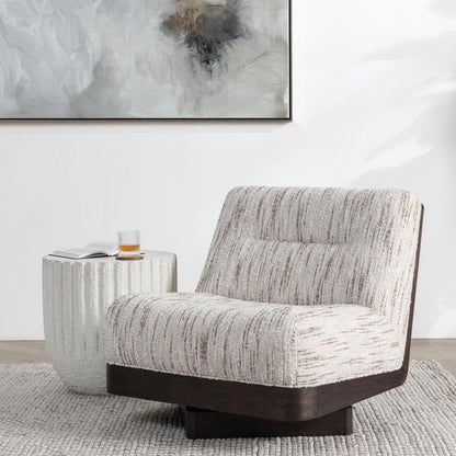 Crandall - Swivel Accent Chair - Cocoa Cream, alternate view 4 with polyester fabric