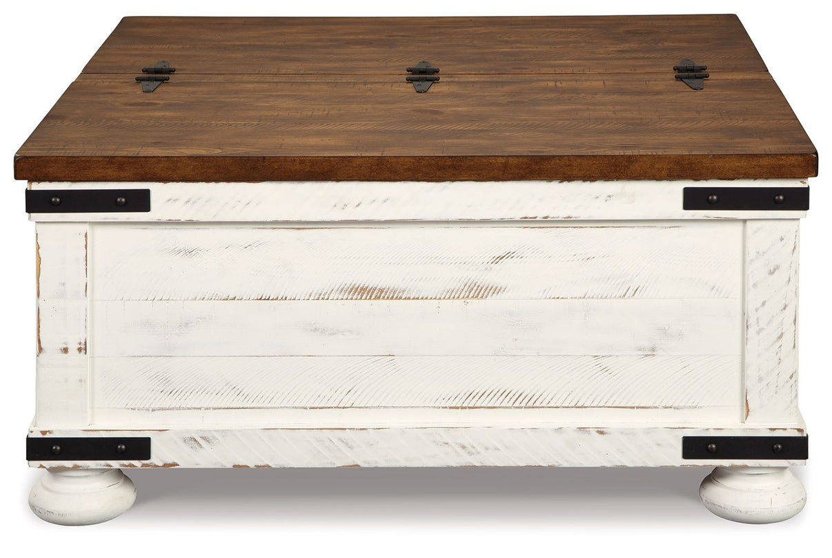 Wystfield - Cocktail Table with Storage - White / Brown, alternate view 5 with engineered wood